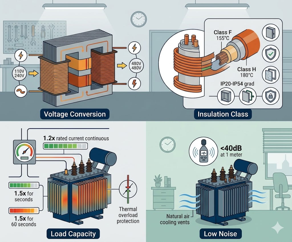 Single-Phase Transformer Technical Diagram